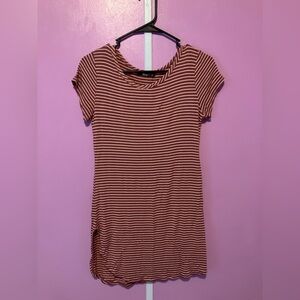 Pinc Mauve and White Striped Dress
